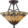 Quoizel QZ/ALCOTT/SF Alcott Valiant Bronze 2 Light Large Semi Flush Light -Philips Shop q q z qzalcottsf