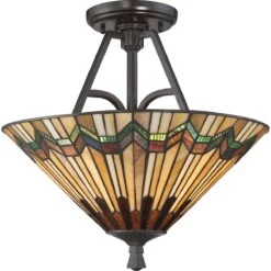 Quoizel QZ/ALCOTT/SF Alcott Valiant Bronze 2 Light Large Semi Flush Light
