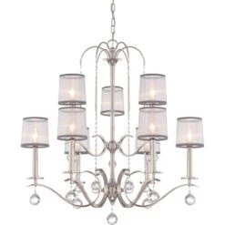 Quoizel QZ/WHITNEY9 Whitney Imperial Silver 9 Light Two Tier Chandelier Light