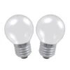 2x 60W 230V ES E27 45mm Golf Ball Round Opal Light Bulbs Twin Pack
