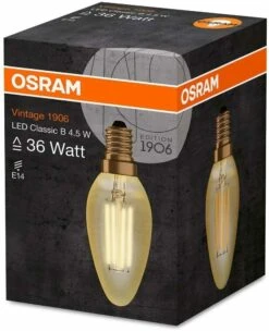 Osram Vintage 4.5W = 37W SES LED Filament Gold Candle Lamp - 2500K Extra Warm White - Non Dim 11 Osram Vintage 4.5W = 37W SES LED Filament Gold Candle Lamp - 2500K Extra Warm White - Non Dim -Philips Shop s s s l1600 1 6