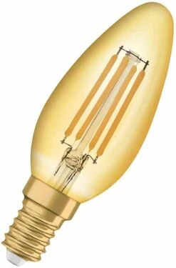 Osram Vintage 4.5W = 37W SES LED Filament Gold Candle Lamp - 2500K Extra Warm White - Non Dim 10 Osram Vintage 4.5W = 37W SES LED Filament Gold Candle Lamp - 2500K Extra Warm White - Non Dim -Philips Shop s s s l1600 2 1 1