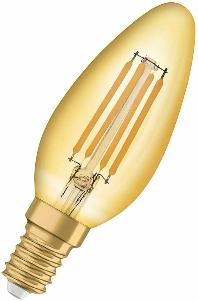 Osram Vintage 4.5W = 37W SES LED Filament Gold Candle Lamp - 2500K Extra Warm White - Non Dim 5 Osram Vintage 4.5W = 37W SES LED Filament Gold Candle Lamp - 2500K Extra Warm White - Non Dim - Image 3