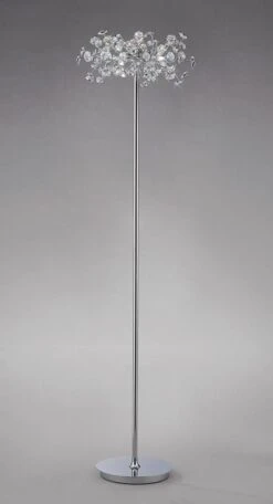 Diyas IL31402 Savanna Polished Chrome/Crystal 3 Light Floor Lamp