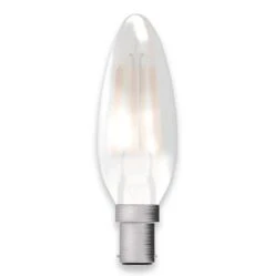 BELL 05313 4W SBC/B15 Pro LED Dimmable Filament Satin Candle Lamp, Warm White