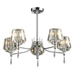 Dar Lighting SEL0550 Selina 5 Light Semi Flush Polished Chrome
