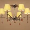 Mantra M0344AB Siena Semi Ceiling Round 6 Light E14, Antique Brass With Amber Cream Shades And Amber Crystal -Philips Shop s s i siena m0344ab
