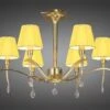 Mantra M0344PB Siena Semi Ceiling Round 6 Light E14, Polished Brass With Amber Cream Shades And Clear Crystal -Philips Shop s s i siena m0344pb