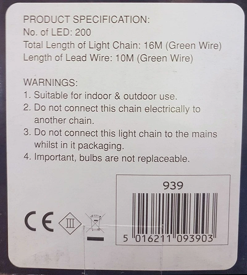 6m Ultra Bright 200 Multi Coloured LED Firecracker Lights Indoor Or Outdoor Use 4 6m Ultra Bright 200 Multi Coloured LED Firecracker Lights Indoor Or Outdoor Use - Image 2