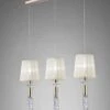 Mantra M3855FG Tiffany Pendant 3+3 Light E27 Line, French Gold With Cream Shades & Clear Crystal -Philips Shop t t i tiffany m3855fg