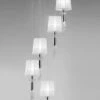 Mantra M3857 Tiffany Pendant 5+5 Light E27 Spiral, Polished Chrome With White Shades & Clear Crystal -Philips Shop t t i tiffany m3857