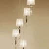 Mantra M3857FG Tiffany Pendant 5+5 Light E27 Spiral, French Gold With Cream Shades & Clear Crystal -Philips Shop t t i tiffany m3857fg