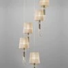 Mantra M3877 Tiffany Pendant 5+5 Light E27 Spiral, Antique Brass With Soft Bronze Shades & Clear Crystal -Philips Shop t t i tiffany m3877