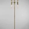 Mantra M3889 Tiffany Floor Lamp 3+3 Light E27, Antique Brass With Soft Bronze Shade & Clear Crystal -Philips Shop t t i tiffany m3889