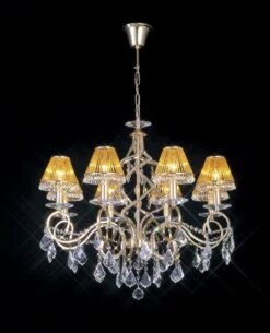 Diyas IL30328 Torino French Gold/Crystal 8 Light Pendant Light