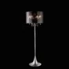 Diyas IL30463 Trace Polished Chrome/PVC /Crystal 4 Light Floor Lamp With Chrome Shade