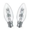 2x Halogen 35mm Clear Candle 30W = 37W BC/B22d Dimmable, Warm White -Philips Shop t t w twin pack candle halogen b22 30w