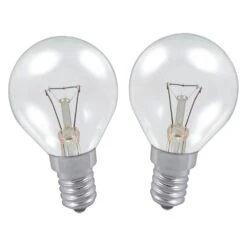 2x Philips 25W SES/E14 230V Dimmable Clear 45mm Golf Ball Light Bulbs (Twin Pack)