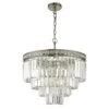 Dar Lighting VYA0438 Vyana 4 Light 4 Tier Pendant Satin Nickel And Crystal