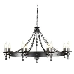 Elstead WR8 GRAPHITE Warwick 8lt Chandelier Graphite