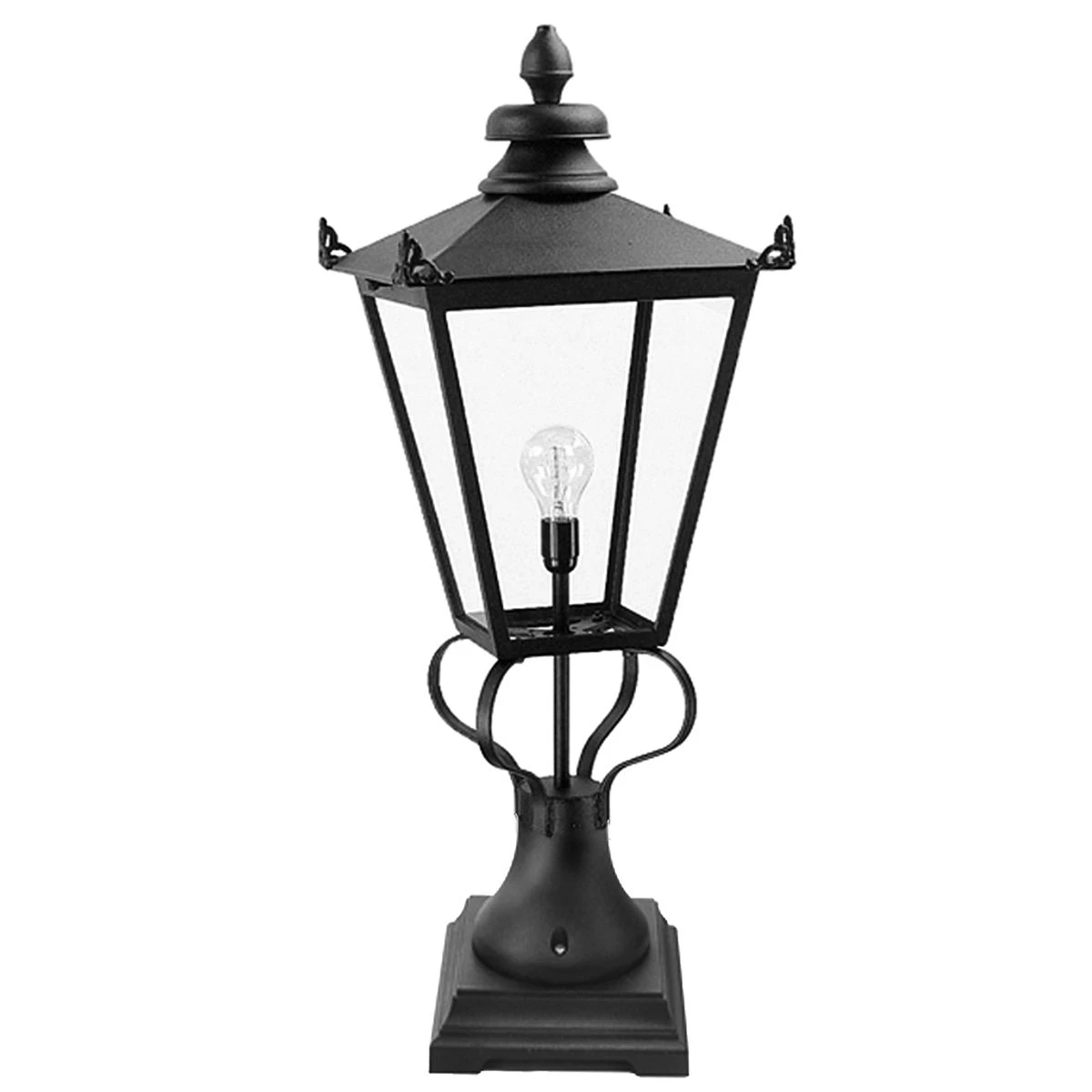Elstead WSLN1 BLACK Wilmslow Pedestal Lantern Black 3 Elstead WSLN1 BLACK Wilmslow Pedestal Lantern Black