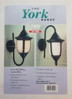 The York Range Black 100W E27Up/Down Outdoor Lantern